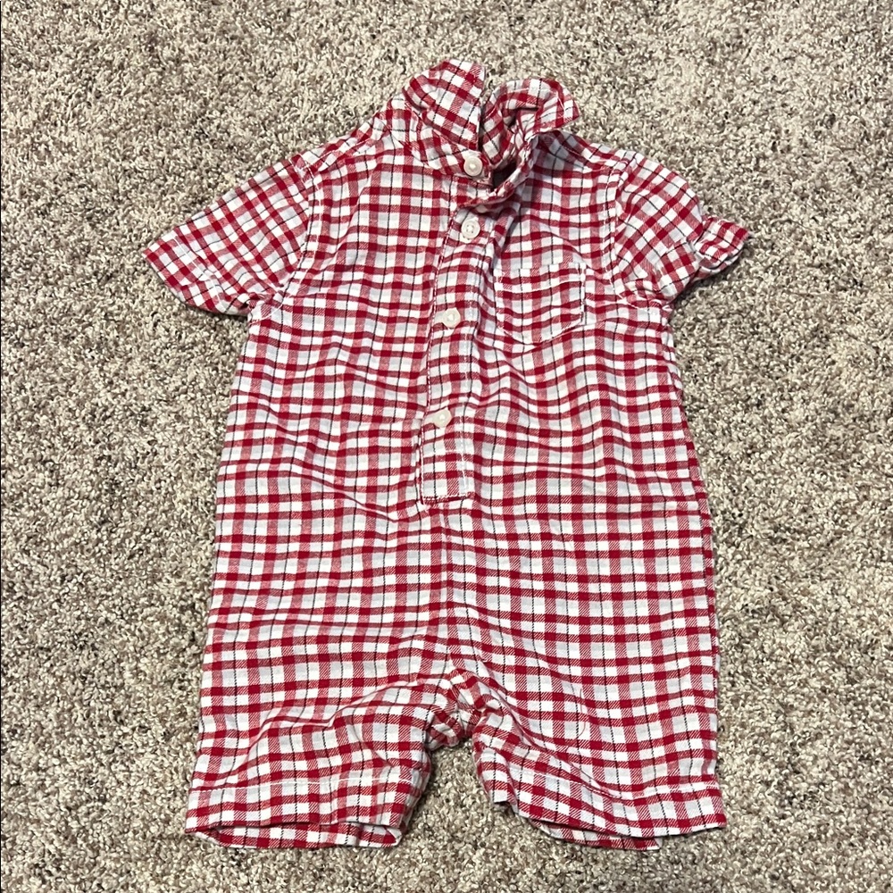 Gymboree Red and White Plaid One Piece